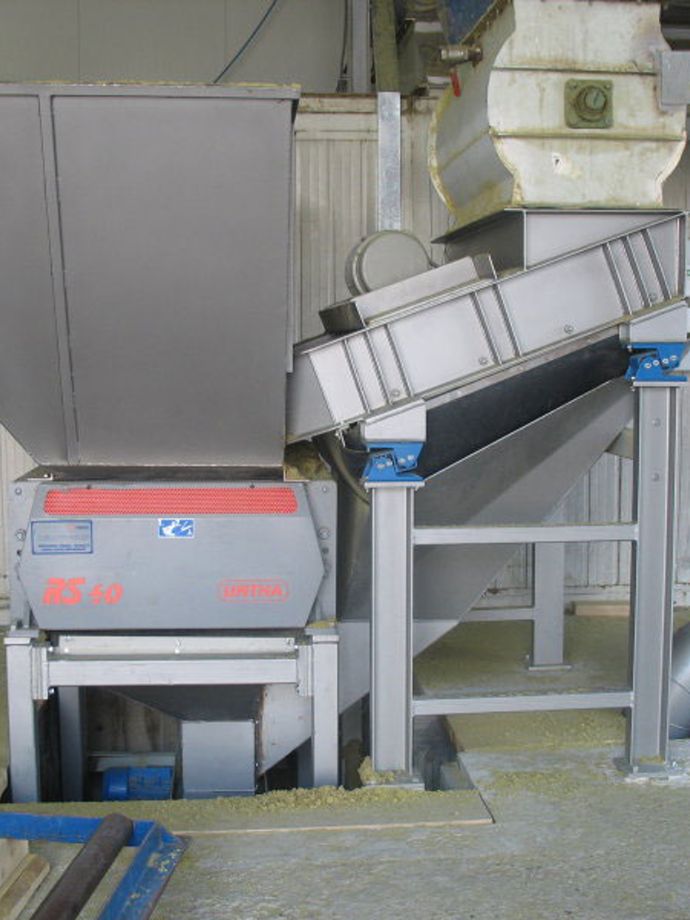 Collection and packaging system for mineral wool waste - company Trimo, Trebnje