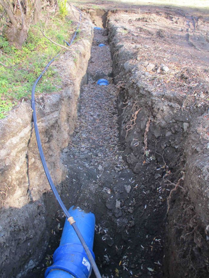 Construction of the sewerage and water supply system