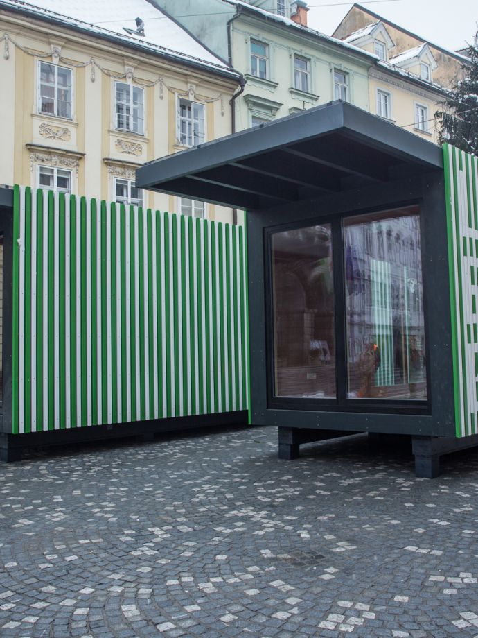 Павильон в центре Любляны в честь титула «Зеленая столица Европы 2016»