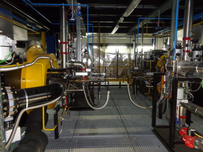 Hot water boilers GVL1 and GVL2,steam boiler BKG 1, the burners on the district heating boiler