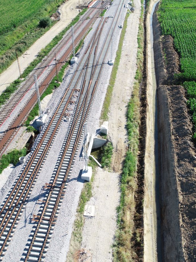 Construction of the railway junction and train station at Pragersko